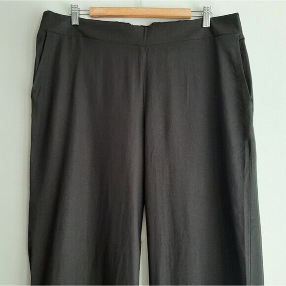 CRISTINA B / Linen Blend High Elastic Waist Pull-on Pants Black Sz XL - Picture 2 of 13